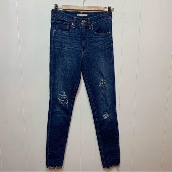 Levis Mile High Super Skinny Jeans Raw Hem 27 - Picture 2 of 9